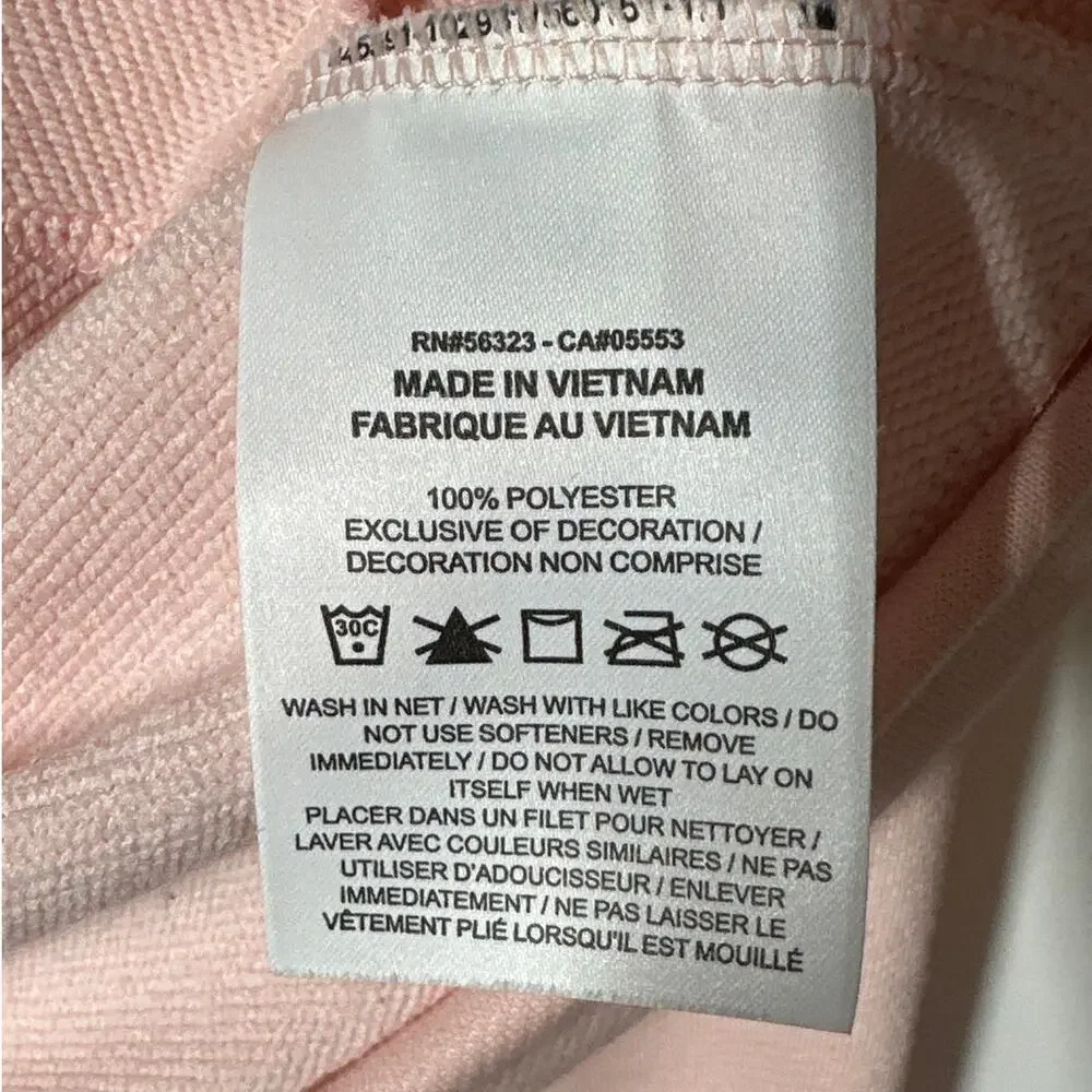 Nike Women's Center Swoosh Crop Crew Neck Sweatshirt Long Sleeves Pink Size M